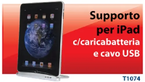 Hantol Supporto con Caricabatteria per iPad con Rotazione Orizzontale/Verticale T1074 — rif. FERX.PCP2237 Hantol Supporto con Caricabatteria per iPad con Rotazione Orizzontale/Verticale T1074 — rif. FERX.PCP2237