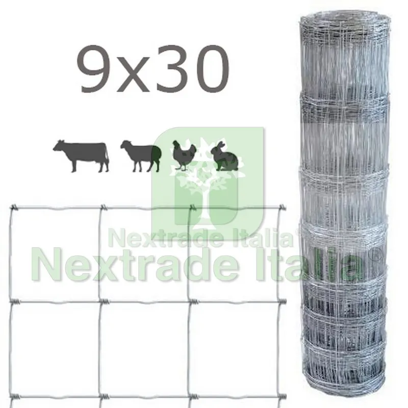 3RT Rete Pastorale per Recinzioni Metallica Zincata Annodata in Rotolo da 100MT Ø MM 2,4/3,2 Altezza Rete CM 80 H Maglia MM 9X30 — Reti e recinzioni — rif. FERX.MI.21 3RT Rete Pastorale per Recinzioni Metallica Zincata Annodata in Rotolo da 100MT Ø MM 2,4/3,2 Altezza Rete CM 80 H Maglia MM 9X30 — Reti e recinzioni — rif. FERX.MI.21