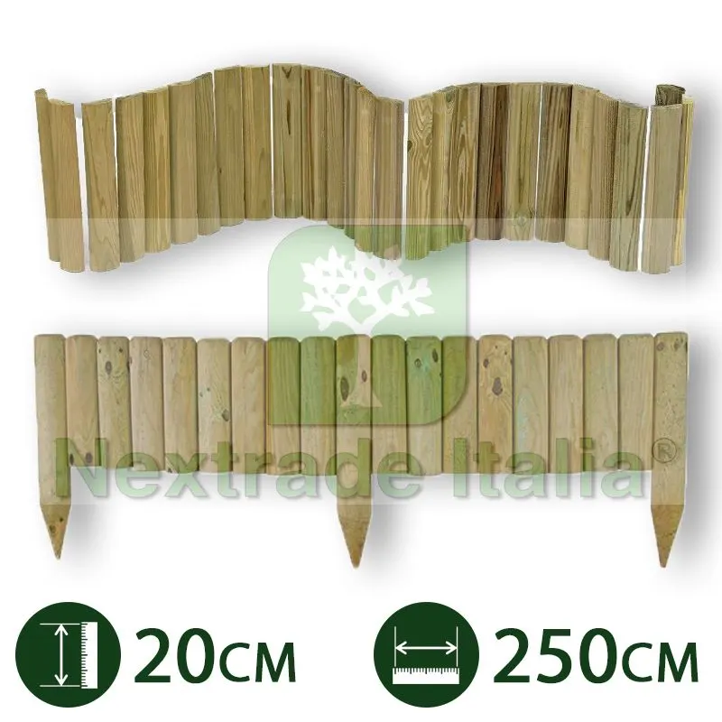 2PZ BORDURA AIUOLE FLESSIBILE LEGNO PINO IMPREGNATO Ø 5 CM 20X250 H GIARDINO nx1 — Recinzioni in legno — rif. FERX.PALI.27.1 2PZ BORDURA AIUOLE FLESSIBILE LEGNO PINO IMPREGNATO Ø 5 CM 20X250 H GIARDINO nx1 — Recinzioni in legno — rif. FERX.PALI.27.1