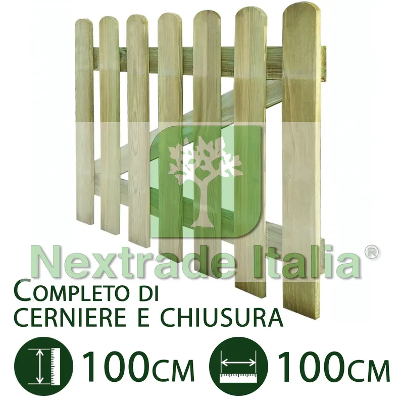 2PZ Cancelletto per steccato in legno giardino e recinzione CM 100 X 100 H — Reti e recinzioni — rif. FERX.PALI.22 2PZ Cancelletto per steccato in legno giardino e recinzione CM 100 X 100 H — Reti e recinzioni — rif. FERX.PALI.22