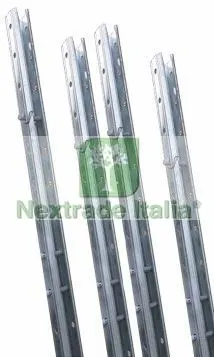 20PZ Pali per Vigneto Frutteto Vigneti Palo di Testata con asole in acciaio pre zincati 60x70 spessore 2,0mm altezza palo 250 H — Pali e paletti — rif. FERX.MI.34