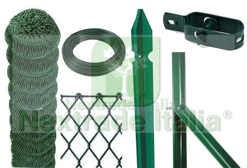 Composizione completa rete per recinzione DA 25MT LINEARI CON RETE METALLICA PLASTIFICATA ALTEZZA CM 125 H MAGLIA MM 50X50 CON PALETTI DA FISSARE NEL CEMENTO — Reti e recinzioni — rif. FERX.COMP.06 Composizione completa rete per recinzione DA 25MT LINEARI CON RETE METALLICA PLASTIFICATA ALTEZZA CM 125 H MAGLIA MM 50X50 CON PALETTI DA FISSARE NEL CEMENTO — Reti e recinzioni — rif. FERX.COMP.06
