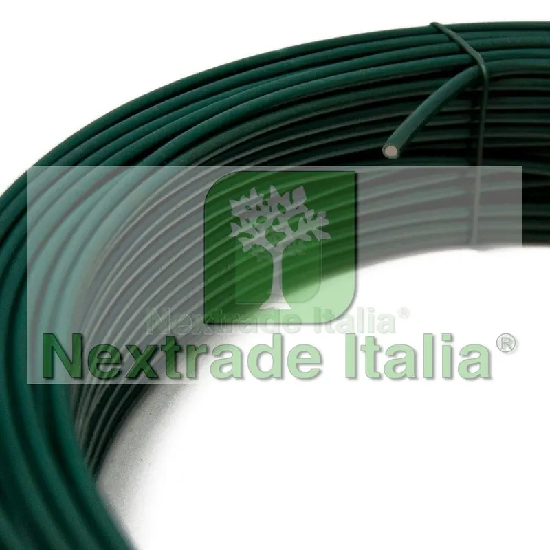 2RT Filo di Tensione Diametro Ø 1,8 MM Matassa da 100 MT Plastificato Verde per Rete e Recinzioni — rif. FERX.MI.137.STOCK — foto 3