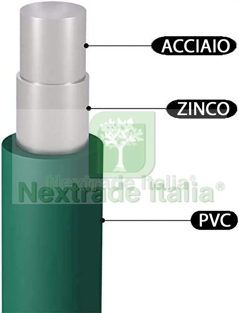 2RT Filo di Tensione Diametro Ø 1,8 MM Matassa da 100 MT Plastificato Verde per Rete e Recinzioni — rif. FERX.MI.137.STOCK — foto 4