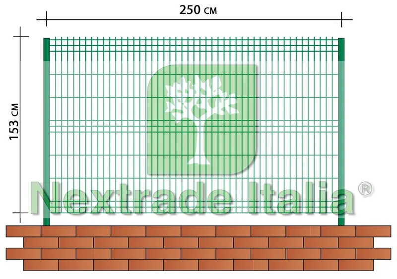 5PZ Pannello per Recinzione Modulare H 153 x L 250 CM - Plastificato Verde - Maglia 20 x 5 CM - Diametro Filo Ø 5 MM - Cancellata Esterno Villa — Reti e recinzioni — rif. FERX.MI.145 — foto 2 5PZ Pannello per Recinzione Modulare H 153 x L 250 CM - Plastificato Verde - Maglia 20 x 5 CM - Diametro Filo Ø 5 MM - Cancellata Esterno Villa — Reti e recinzioni — rif. FERX.MI.145 — foto 2