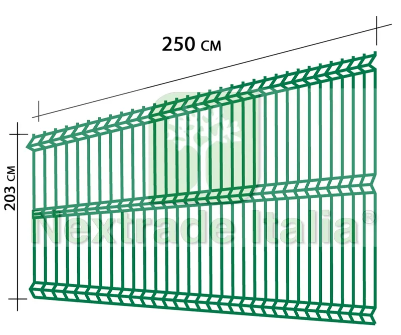 5PZ Pannello per Recinzione Modulare H 203 x L 250 CM - Plastificato Verde - Maglia 20 x 5 CM - Diametro Filo Ø 5 MM - Cancellata Esterno Villa — Reti e recinzioni — rif. FERX.MI.147 5PZ Pannello per Recinzione Modulare H 203 x L 250 CM - Plastificato Verde - Maglia 20 x 5 CM - Diametro Filo Ø 5 MM - Cancellata Esterno Villa — Reti e recinzioni — rif. FERX.MI.147