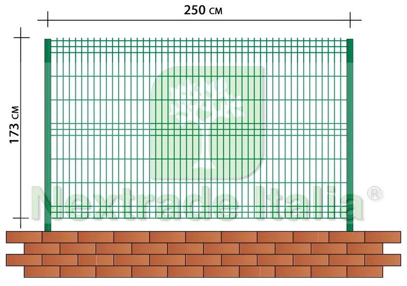 5PZ Pannello per Recinzione Modulare H 203 x L 250 CM - Plastificato Verde - Maglia 20 x 5 CM - Diametro Filo Ø 5 MM - Cancellata Esterno Villa — Reti e recinzioni — rif. FERX.MI.147 — foto 2 5PZ Pannello per Recinzione Modulare H 203 x L 250 CM - Plastificato Verde - Maglia 20 x 5 CM - Diametro Filo Ø 5 MM - Cancellata Esterno Villa — Reti e recinzioni — rif. FERX.MI.147 — foto 2