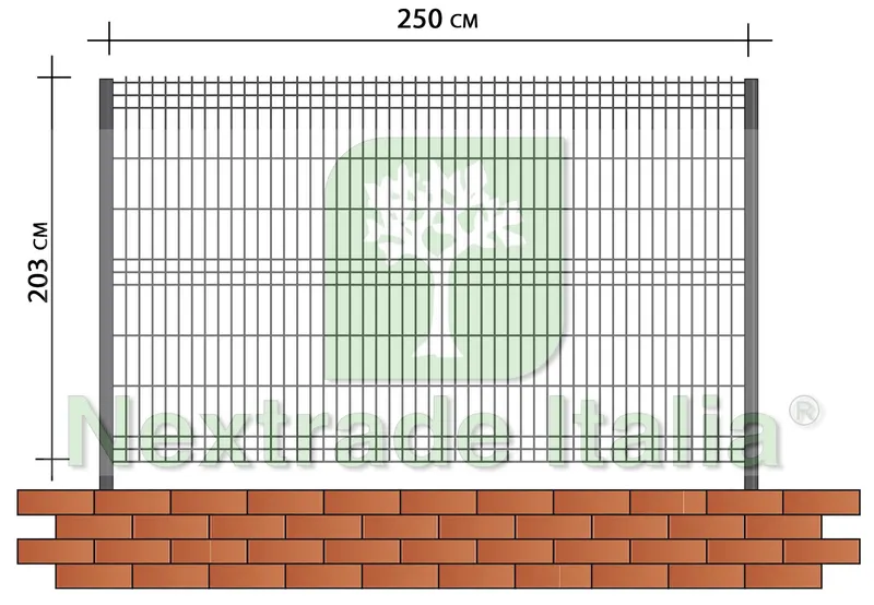 5PZ Pannello per Recinzione Modulare H 203 x L 250 CM - Zincato Grigio - Maglia 20 x 5 CM - Diametro Filo Ø 5 MM - Cancellata Esterno Villa — Reti e recinzioni — rif. FERX.MI.150 — foto 2 5PZ Pannello per Recinzione Modulare H 203 x L 250 CM - Zincato Grigio - Maglia 20 x 5 CM - Diametro Filo Ø 5 MM - Cancellata Esterno Villa — Reti e recinzioni — rif. FERX.MI.150 — foto 2