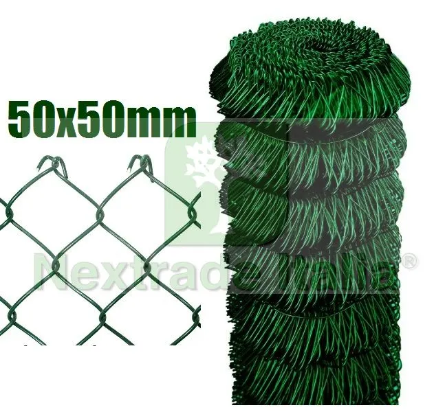 Rotolo Rete per recinzione Zincata Plastificata a maglia sciolta da 25mt filo mm 2,4 altezza CM 175 H maglia mm 50x50 — Reti e recinzioni — rif. FERX.RETI.48 Rotolo Rete per recinzione Zincata Plastificata a maglia sciolta da 25mt filo mm 2,4 altezza CM 175 H maglia mm 50x50 — Reti e recinzioni — rif. FERX.RETI.48