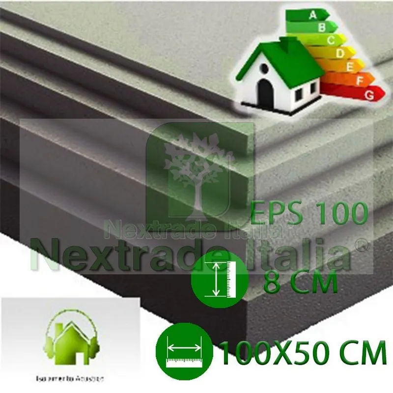 10PZ Pannello in Polistirolo per isolamento Termico, Acustico, Cappotto cm 100 x 50 x 8 di spessore. eps 100 Grafite MQ 0,5 Densità 20 Kg/Mc — Reti ornamentali e da giardino — rif. FERX.ZG.6 10PZ Pannello in Polistirolo per isolamento Termico, Acustico, Cappotto cm 100 x 50 x 8 di spessore. eps 100 Grafite MQ 0,5 Densità 20 Kg/Mc — Reti ornamentali e da giardino — rif. FERX.ZG.6