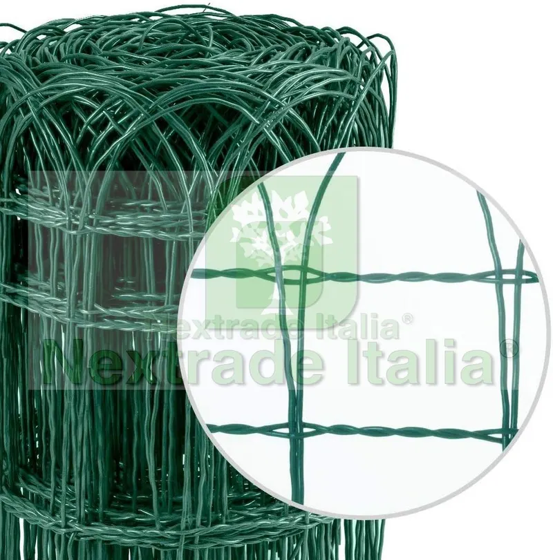 Rete per Recinzione Ornamentale Plastificata | Altezza H 120 CM | Maglia Intrecciata 90X150 MM | Filo Ø 2,8 MM | Lughezza Rotolo da 25 MT Verde — Reti e recinzioni — rif. FERX.MI.160 — foto 2 Rete per Recinzione Ornamentale Plastificata | Altezza H 120 CM | Maglia Intrecciata 90X150 MM | Filo Ø 2,8 MM | Lughezza Rotolo da 25 MT Verde — Reti e recinzioni — rif. FERX.MI.160 — foto 2
