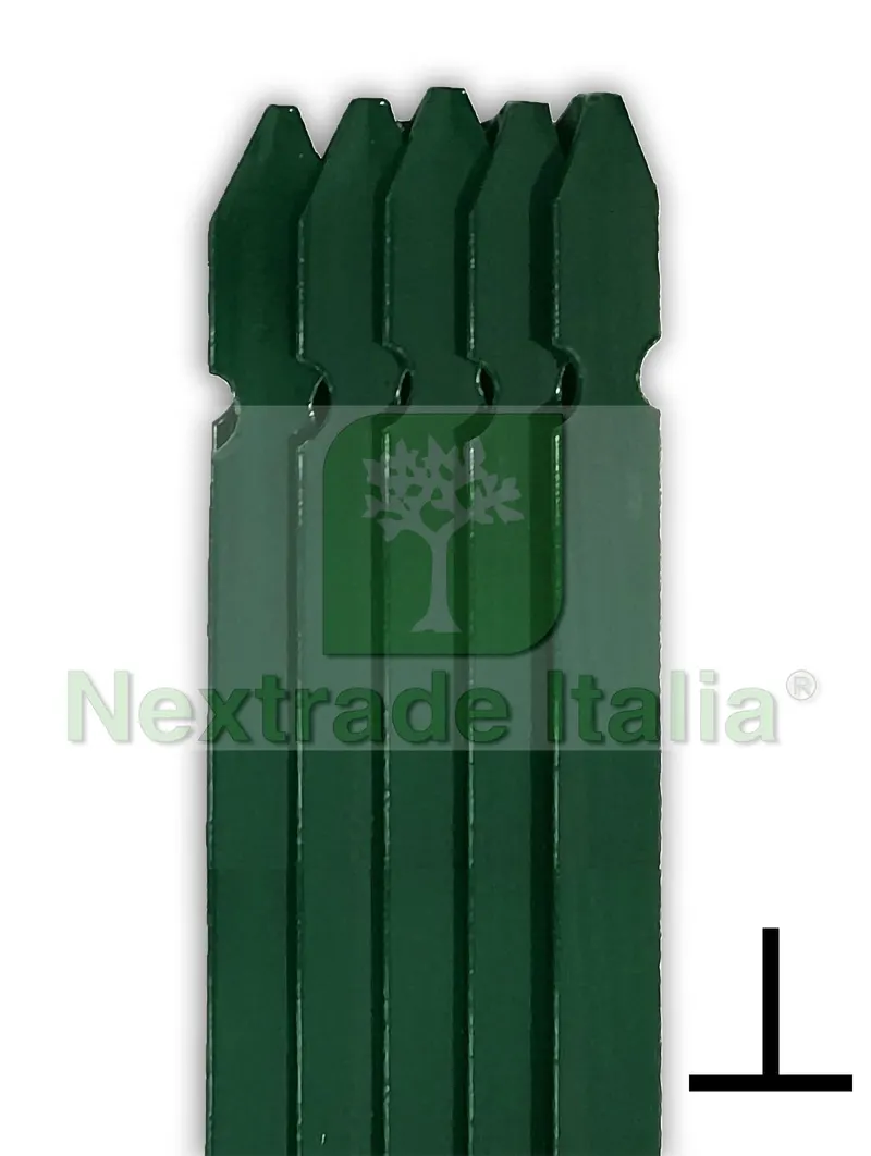 10PZ Paletto a T altezza 250 CM sezione mm 30x30x3 PLASTIFICATO Palo Verde da GIARDINO recinzione in ferro — Pali e paletti — rif. FERX.MI.53.STOCK — foto 6