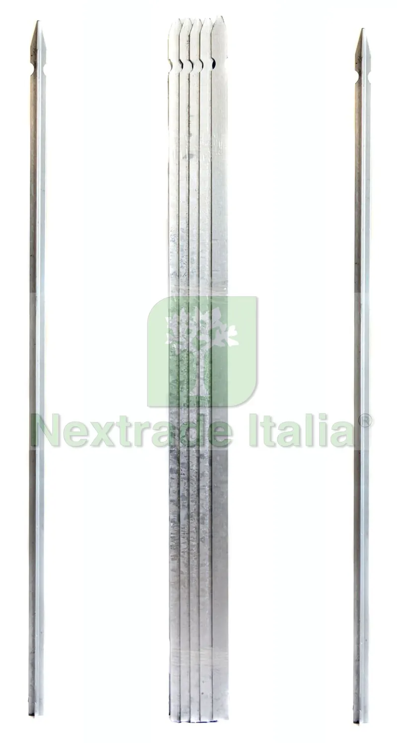 10PZ Paletto a T altezza 200 CM sezione mm 30x30x3 ZINCATO Palo Colore ZINCO da GIARDINO recinzione in ferro — Pali e paletti — rif. FERX.MI.67.STOCK — foto 2