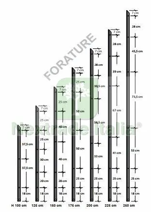 10PZ Paletto a T altezza 200 CM sezione mm 30x30x3 ZINCATO Palo Colore ZINCO da GIARDINO recinzione in ferro — Pali e paletti — rif. FERX.MI.67.STOCK — foto 4