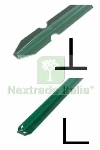 10PZ Paletto a T altezza 250 CM sezione mm 30x30x3 PLASTIFICATO Palo Verde da GIARDINO recinzione in ferro — Pali e paletti — rif. FERX.MI.53.STOCK — foto 5