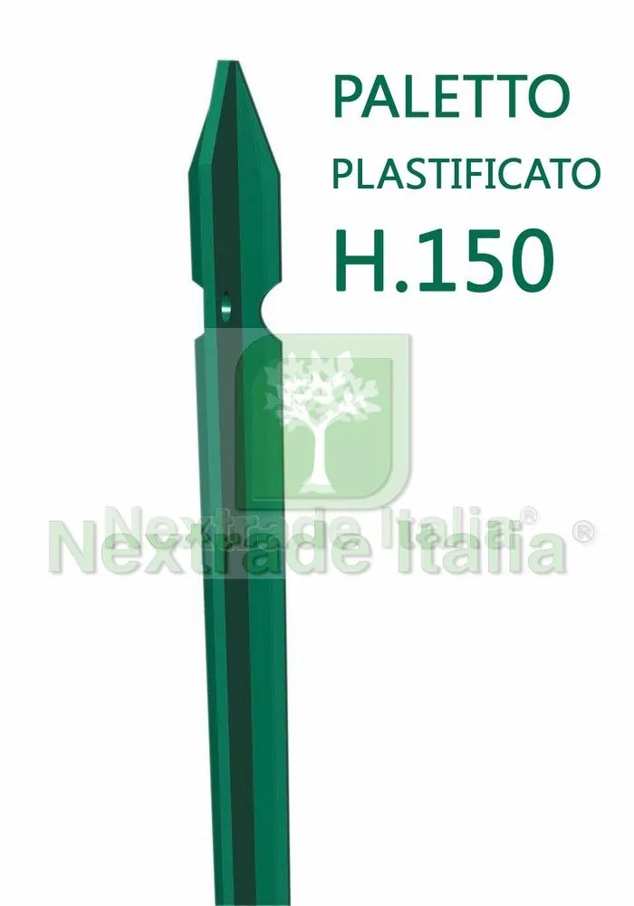 10PZ Paletto a T altezza 150 CM sezione mm 30x30x3 PLASTIFICATO Palo Verde da GIARDINO recinzione in ferro — Pali e paletti — rif. FERX.MI.45.STOCK