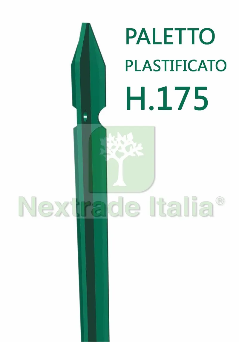 10PZ Paletto a T altezza 175 CM sezione mm 30x30x3 PLASTIFICATO Palo Verde da GIARDINO recinzione in ferro — Pali e paletti — rif. FERX.MI.47.STOCK