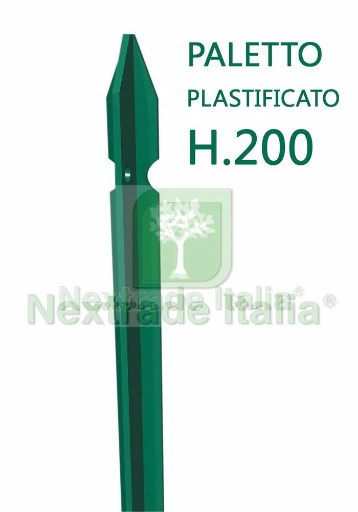 10PZ Paletto a T altezza 200 CM sezione mm 30x30x3 PLASTIFICATO Palo Verde da GIARDINO recinzione in ferro — Pali e paletti — rif. FERX.MI.49.STOCK