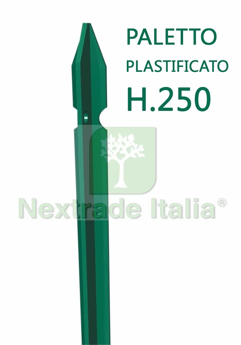 10PZ Paletto a T altezza 250 CM sezione mm 30x30x3 PLASTIFICATO Palo Verde da GIARDINO recinzione in ferro — Pali e paletti — rif. FERX.MI.53.STOCK