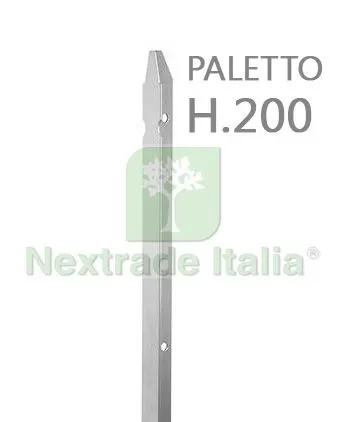 10PZ Paletto a T altezza 200 CM sezione mm 30x30x3 ZINCATO Palo Colore ZINCO da GIARDINO recinzione in ferro — Pali e paletti — rif. FERX.MI.67.STOCK