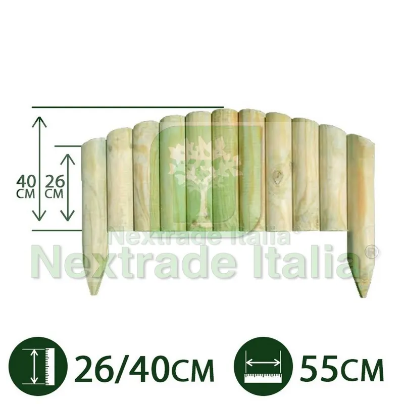 5PZ Bordura Aiuole Vampiro Legno Pino Impreganto AD Arco CM 55X26/40 H Giardino — Reti ornamentali e da giardino — rif. FERX.PALI.25 5PZ Bordura Aiuole Vampiro Legno Pino Impreganto AD Arco CM 55X26/40 H Giardino — Reti ornamentali e da giardino — rif. FERX.PALI.25