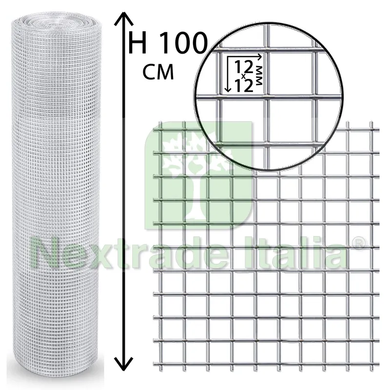 Rete per Recinzione Zincata | Altezza H 100 CM | Elettrosaldata 19X19 MM | Filo Ø 1,4 MM | Lughezza Rotolo da 25 MT | per Piccoli Animali | per Recinzione Grigio — Reti e recinzioni — rif. FERX.MI.102 Rete per Recinzione Zincata | Altezza H 100 CM | Elettrosaldata 19X19 MM | Filo Ø 1,4 MM | Lughezza Rotolo da 25 MT | per Piccoli Animali | per Recinzione Grigio — Reti e recinzioni — rif. FERX.MI.102