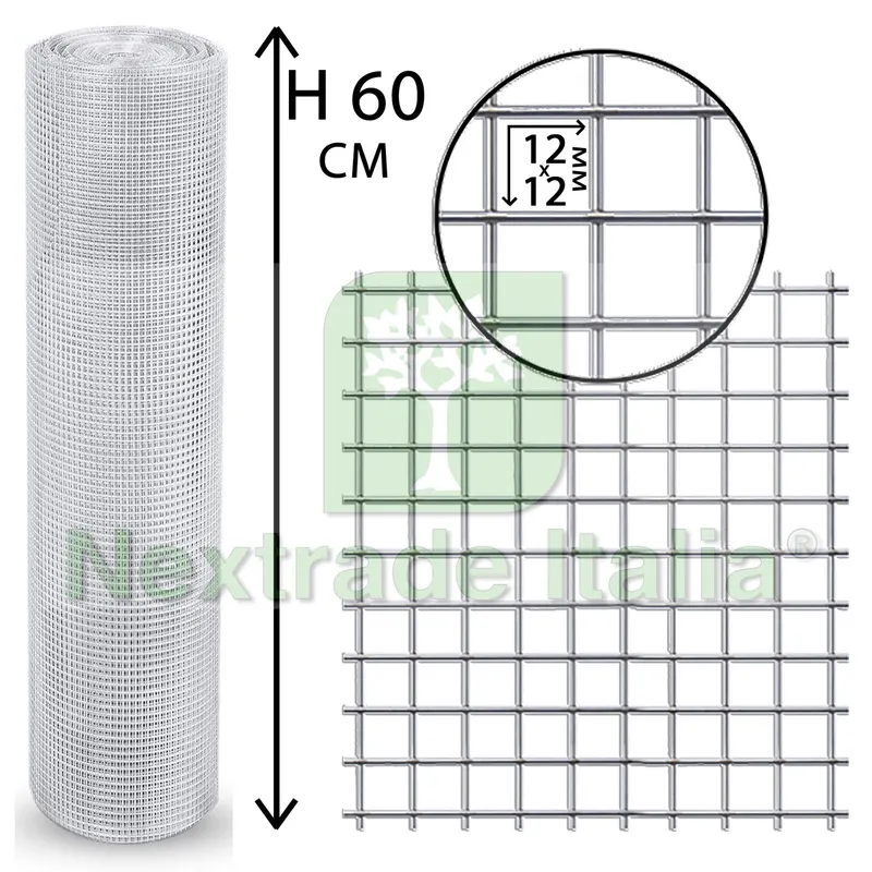 Rete per Recinzione Zincata | Altezza H 60 CM | Elettrosaldata 19X19 MM | Filo Ø 1,4 MM | Lughezza Rotolo da 25 MT | per Piccoli Animali | per Recinzione Grigio — Reti e recinzioni — rif. FERX.MI.100 Rete per Recinzione Zincata | Altezza H 60 CM | Elettrosaldata 19X19 MM | Filo Ø 1,4 MM | Lughezza Rotolo da 25 MT | per Piccoli Animali | per Recinzione Grigio — Reti e recinzioni — rif. FERX.MI.100