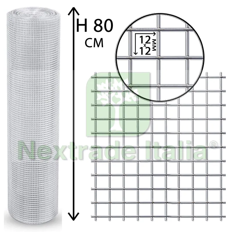 Rete per Recinzione Zincata | Altezza H 80 CM | Elettrosaldata 19X19 MM | Filo Ø 1,4 MM | Lughezza Rotolo da 25 MT | per Piccoli Animali | per Recinzione Grigio — Reti e recinzioni — rif. FERX.MI.101 Rete per Recinzione Zincata | Altezza H 80 CM | Elettrosaldata 19X19 MM | Filo Ø 1,4 MM | Lughezza Rotolo da 25 MT | per Piccoli Animali | per Recinzione Grigio — Reti e recinzioni — rif. FERX.MI.101