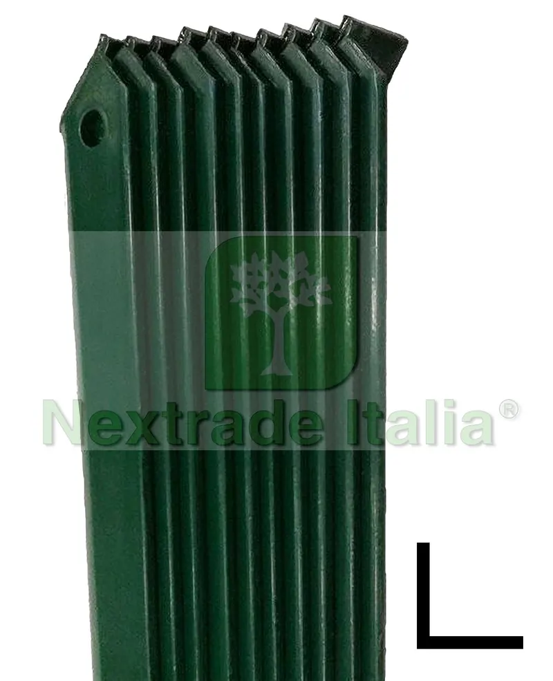 10PZ Saetta di sostegno a L H 150 CM 25x25x3 mm PLASTIFICATA per paletti in ferro a T da H 175 e 200 | recinzioni da GIARDINO — Reti e recinzioni — rif. FERX.MI.81 — foto 6