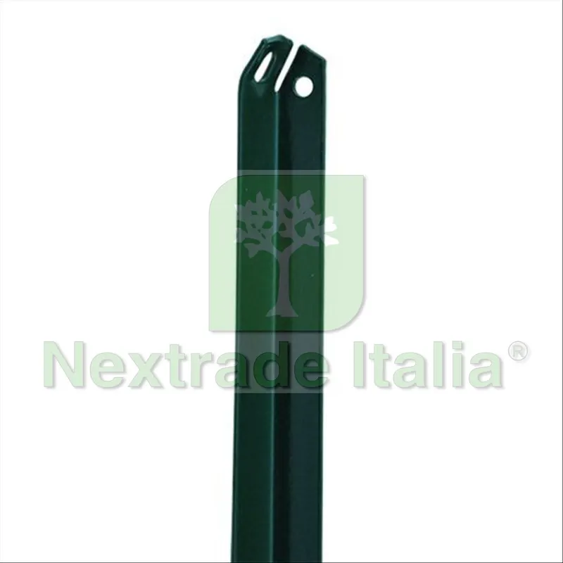 10PZ Saetta di sostegno a L H 150 CM 25x25x3 mm PLASTIFICATA per paletti in ferro a T da H 175 e 200 | recinzioni da GIARDINO — Reti e recinzioni — rif. FERX.MI.81 — foto 2