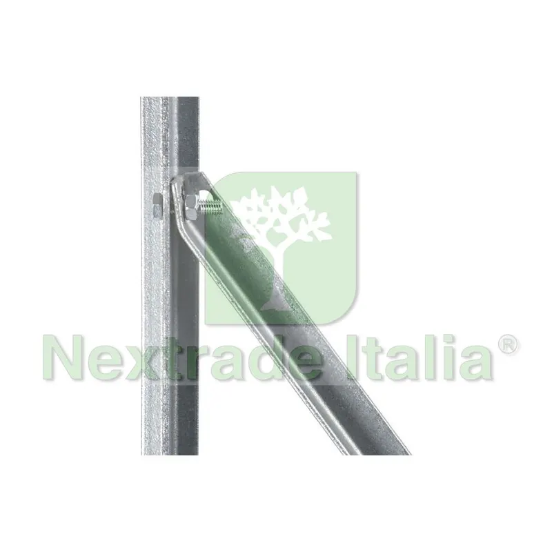 10PZ Saetta di sostegno a L H 200 CM 25x25x3 mm ZINCATA per paletti in ferro a T da H 225 e 250 | recinzioni da GIARDINO — Reti e recinzioni — rif. FERX.MI.89 — foto 2