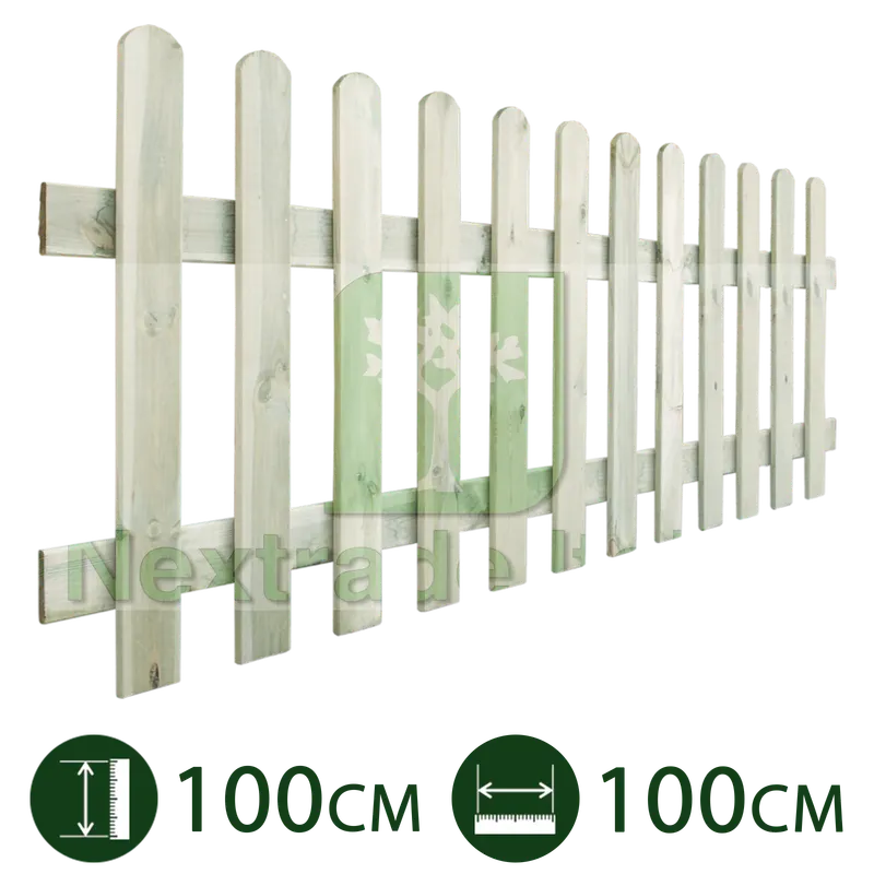 5PZ Steccato in legno per giardino recinto esterno CM 100 X 100 H IMPREGNATO — Staccionate e steccati — rif. FERX.PALI.19 — foto 2