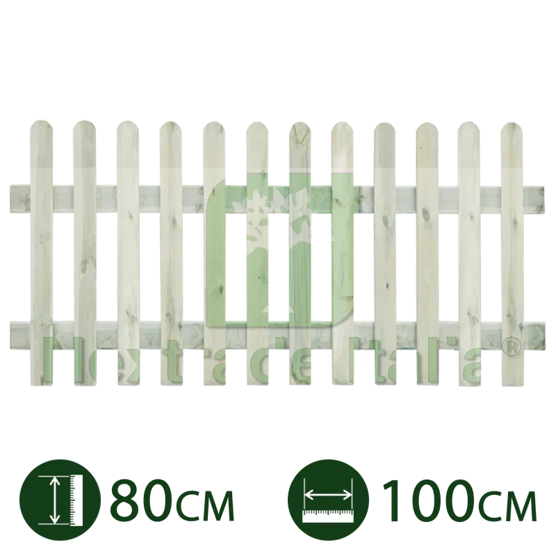 5PZ Steccato in legno per giardino recinto esterno CM 100 X 80 H IMPREGNATO — Staccionate e steccati — rif. FERX.PALI.20
