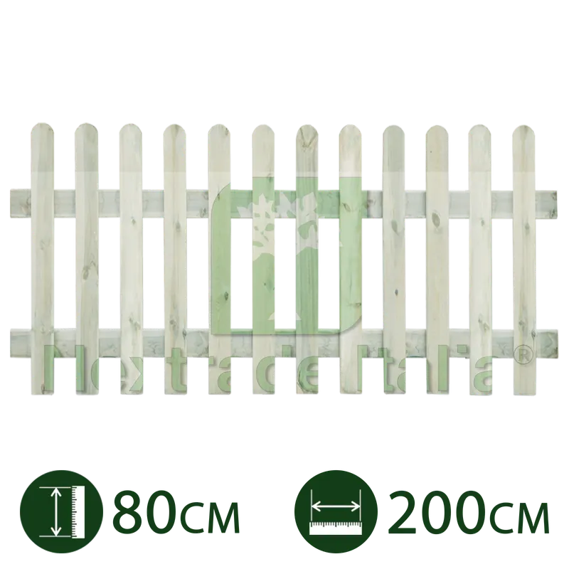 2PZ Steccato in legno per giardino recinto esterno CM 200 X 80 H IMPREGNATO nx1 — Staccionate e steccati — rif. FERX.PALI.18.1 — foto 2