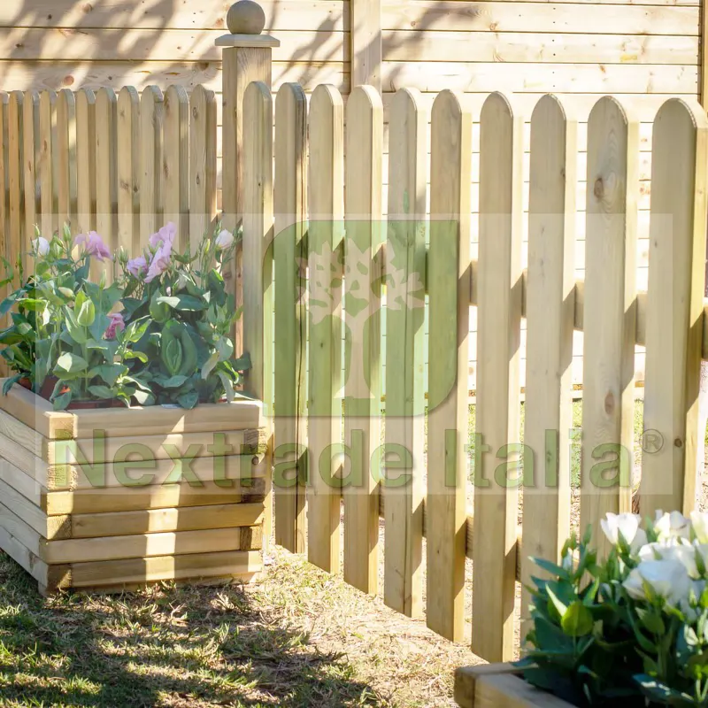5PZ Steccato in legno per giardino recinto esterno CM 100 X 100 H IMPREGNATO — Staccionate e steccati — rif. FERX.PALI.19 — foto 3