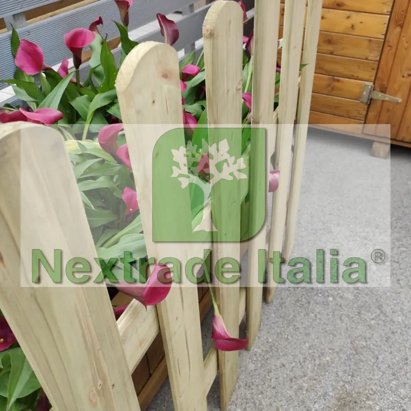 5PZ Steccato in legno per giardino recinto esterno CM 100 X 100 H IMPREGNATO — Staccionate e steccati — rif. FERX.PALI.19 — foto 4