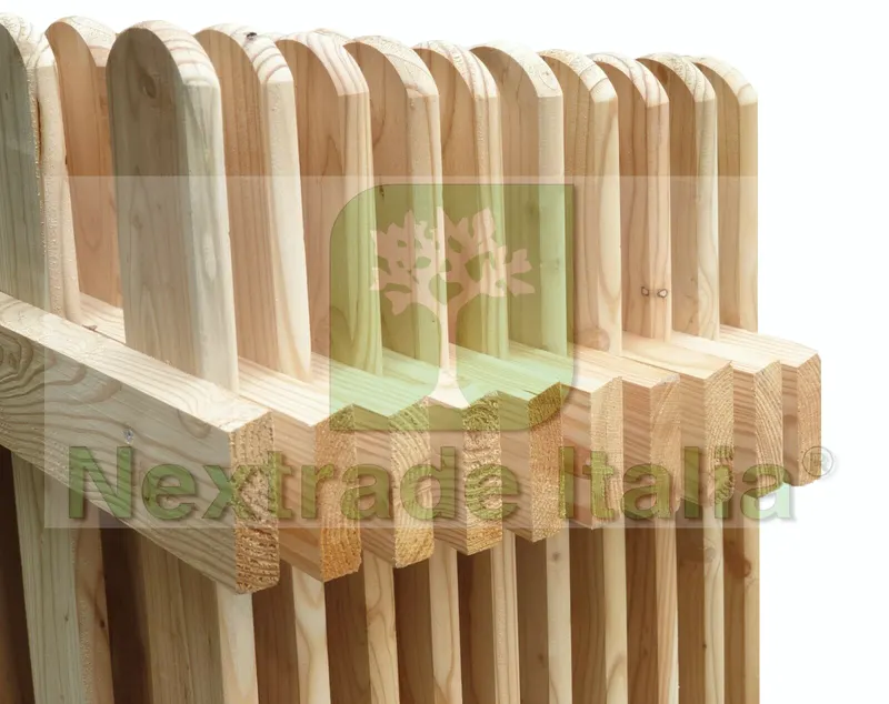 5PZ Steccato in legno per giardino recinto esterno CM 100 X 100 H IMPREGNATO — Staccionate e steccati — rif. FERX.PALI.19 — foto 5