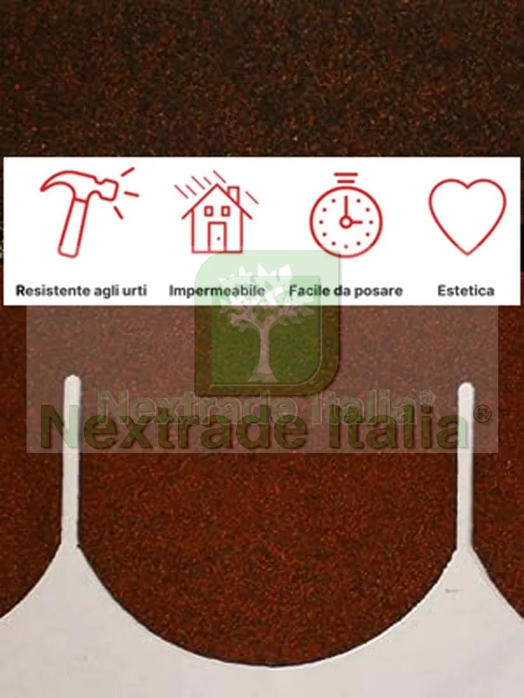2PZ Tegole Canadesi Rosse Bituminose Tetto e Gazebo 2,32 MQ Graniglia Basaltica Rossa, Resistenza UV, Copertura Leggera Pedonabile, Faldina Rotonda — Reti ornamentali e da giardino — rif. FERX.TEGOLA.1 — foto 2 2PZ Tegole Canadesi Rosse Bituminose Tetto e Gazebo 2,32 MQ Graniglia Basaltica Rossa, Resistenza UV, Copertura Leggera Pedonabile, Faldina Rotonda — Reti ornamentali e da giardino — rif. FERX.TEGOLA.1 — foto 2