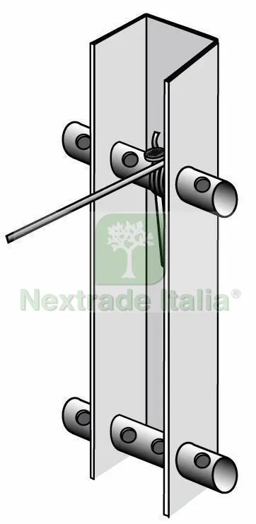 20PZ Verricello Tendifilo per Pali per Vigneto di Testata Capotesta per impianti a SPALLIERA spessore 80 mm per pali 60x70 — Accessori recinzione — rif. FERX.MI.40 — foto 2 20PZ Verricello Tendifilo per Pali per Vigneto di Testata Capotesta per impianti a SPALLIERA spessore 80 mm per pali 60x70 — Accessori recinzione — rif. FERX.MI.40 — foto 2