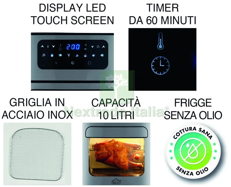Dcg FRIGGITRICE AD ARIA 10 LT. 1.700 W — Casalinghi e organizzazione — rif. FERX.VIT58985 — foto 2 Dcg FRIGGITRICE AD ARIA 10 LT. 1.700 W — Casalinghi e organizzazione — rif. FERX.VIT58985 — foto 2