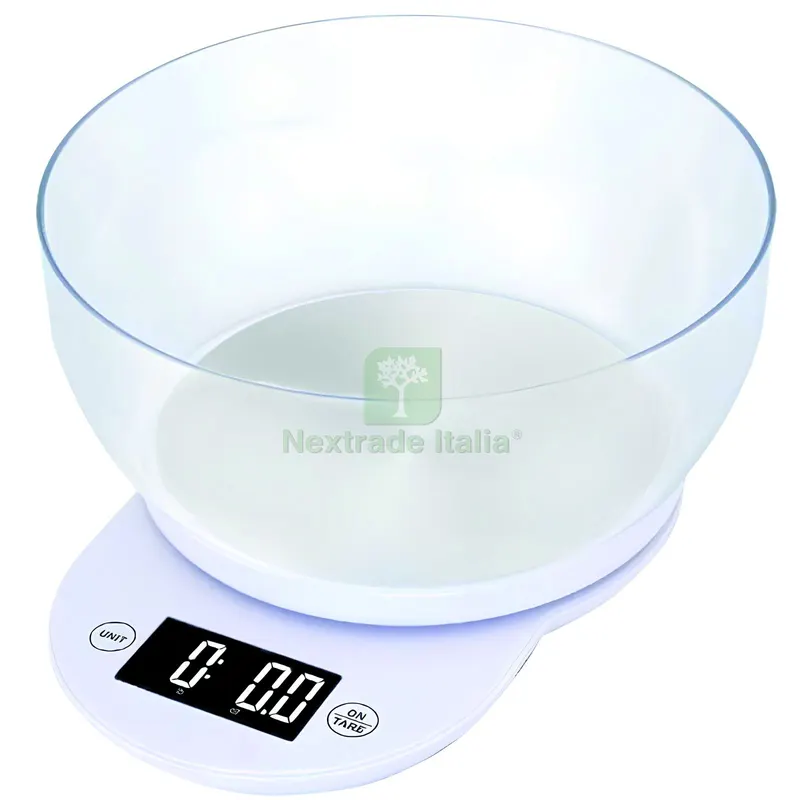 Dcg BILANCIA DA CUCINA ELETTRONICA CON CIOTOLA Portata kg. 5, Col. Bianco — Cucina e coltelleria — rif. FERX.VIT60286 Dcg BILANCIA DA CUCINA ELETTRONICA CON CIOTOLA Portata kg. 5, Col. Bianco — Cucina e coltelleria — rif. FERX.VIT60286