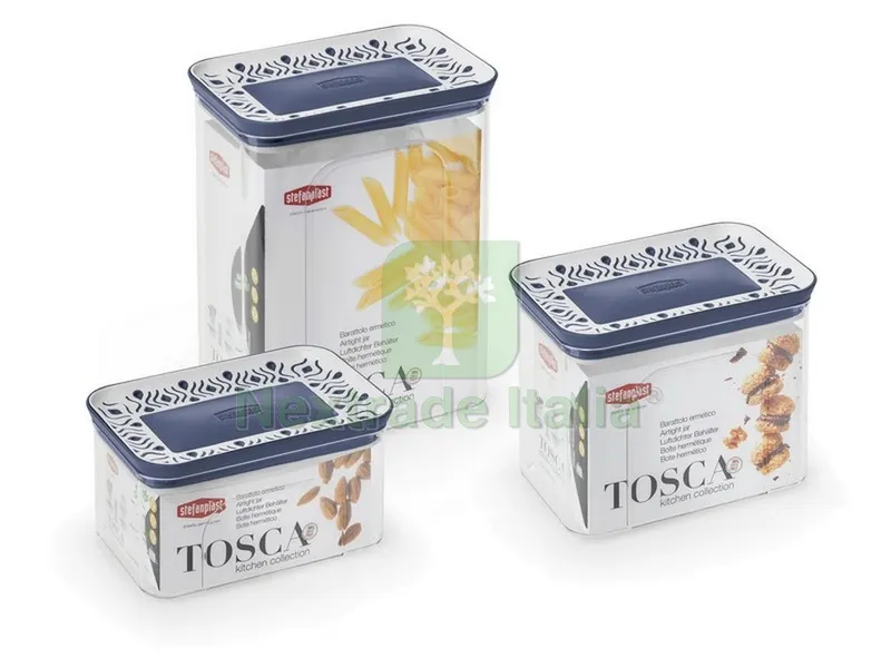BARATTOLO RETTANGOLARE TOSCA LT.0,7 bianco/blu palace — Accessori bagno — rif. FERX.VIT47763