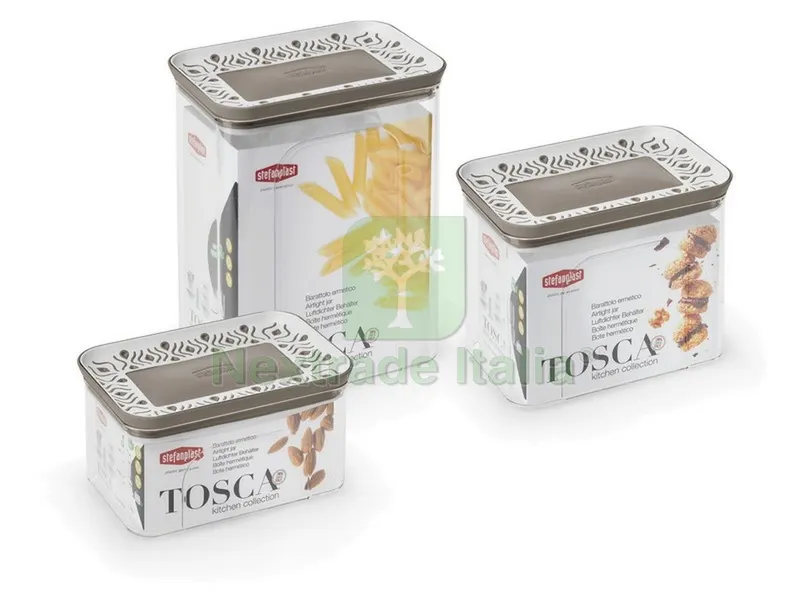 BARATTOLO RETTANGOLARE TOSCA LT.0,7 bianco/tortora chiaro — Accessori bagno — rif. FERX.VIT47762 BARATTOLO RETTANGOLARE TOSCA LT.0,7 bianco/tortora chiaro — Accessori bagno — rif. FERX.VIT47762