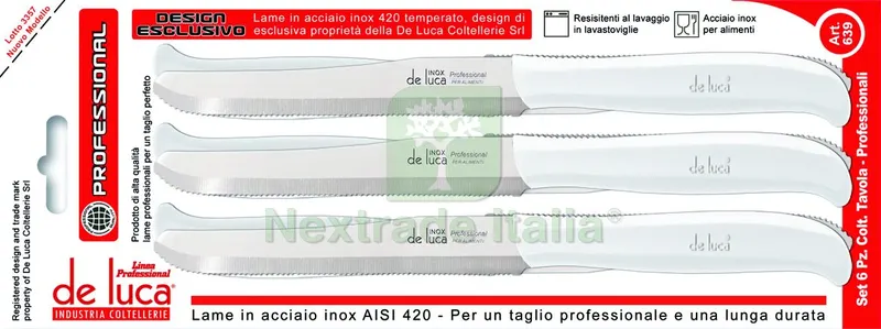 Set Coltelli da Tavola Inox 6 Pezzi col. Bianco 11 — Cucina e coltelleria — rif. FERX.VIT59484 Set Coltelli da Tavola Inox 6 Pezzi col. Bianco 11 — Cucina e coltelleria — rif. FERX.VIT59484