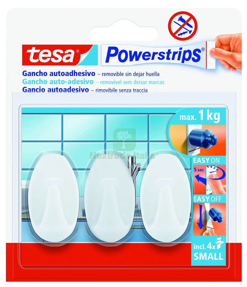 6CF Powerstrips GANCIO RIMOVIBILE Piccolo Ovale - Col. Bianco Portata kg. 1 3 pz. — Casalinghi e organizzazione — rif. FERX.VIT59553 — foto 2 6CF Powerstrips GANCIO RIMOVIBILE Piccolo Ovale - Col. Bianco Portata kg. 1 3 pz. — Casalinghi e organizzazione — rif. FERX.VIT59553 — foto 2