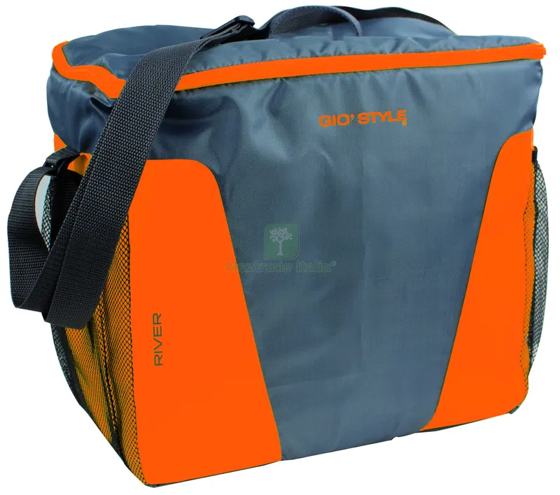 Giò Style BORSA TERMICA RIVER MESSENGER lt. 21 - cm. 35x19x33 h Col. Grigio/Arancio — Borracce e bottiglie — rif. FERX.VIT58476