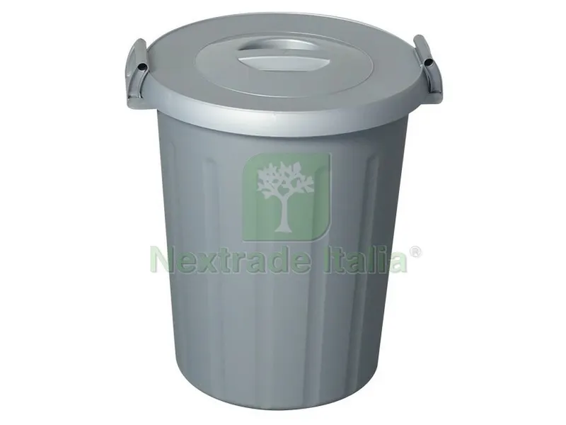 Bidone con Coperchio Okey Lt. 50 - Ø cm. 47x52 h col. Grigio — Casalinghi e organizzazione — rif. FERX.VIT46872