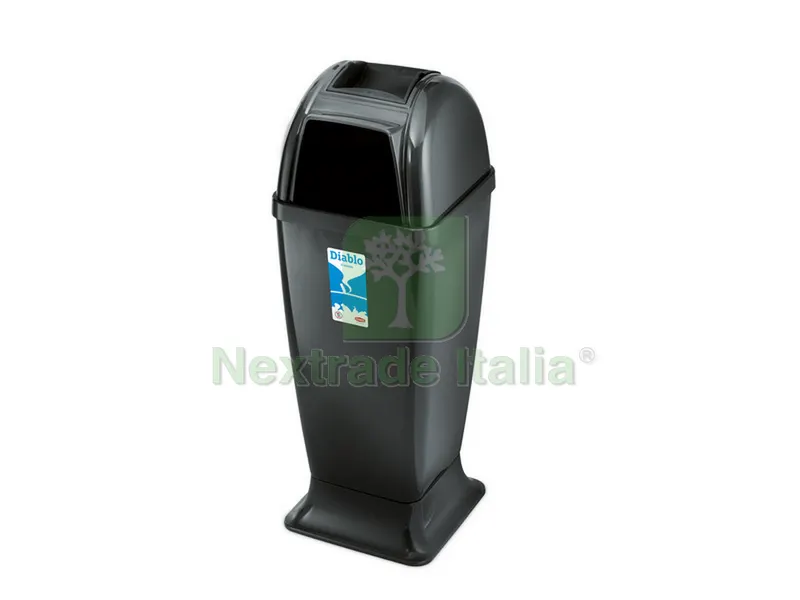 4PZ CESTINO DIABLO Lt. 50 - cm. 30,7x30,7x85 h col. Antracite — Casalinghi e organizzazione — rif. FERX.VIT38213 4PZ CESTINO DIABLO Lt. 50 - cm. 30,7x30,7x85 h col. Antracite — Casalinghi e organizzazione — rif. FERX.VIT38213