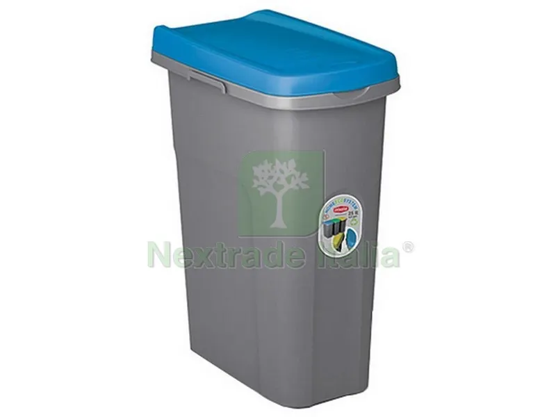 Pattumiera Eco System LT.25 cm. 39x24x51 h Grigio/Blu — Casalinghi e organizzazione — rif. FERX.VIT45336 Pattumiera Eco System LT.25 cm. 39x24x51 h Grigio/Blu — Casalinghi e organizzazione — rif. FERX.VIT45336