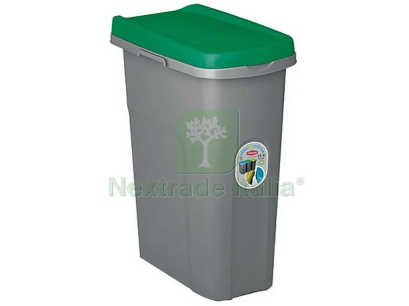 Pattumiera Eco System LT.25 cm. 39x24x51 h Grigio/Verde — Casalinghi e organizzazione — rif. FERX.VIT45335 Pattumiera Eco System LT.25 cm. 39x24x51 h Grigio/Verde — Casalinghi e organizzazione — rif. FERX.VIT45335